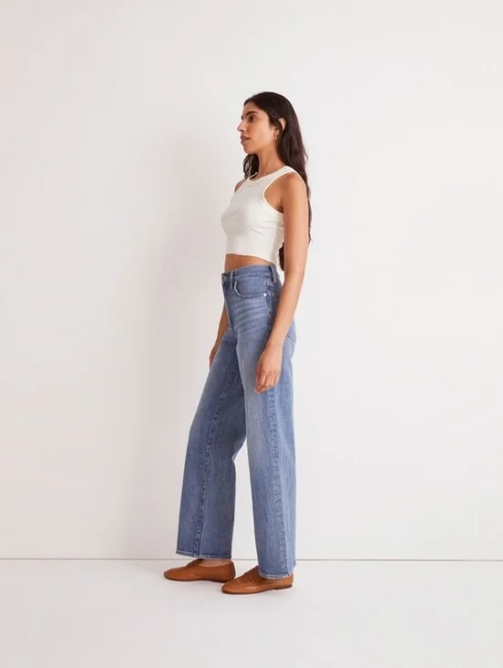 Madewell The Perfect Vintage Wide-Leg Jeans Size 25 High Rise Light Wash - Picture 2 of 11